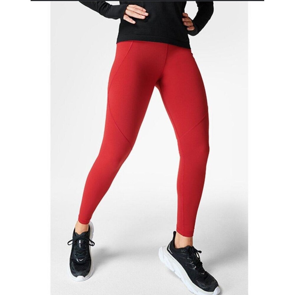 SWEATY BETTY Power 7/8 Workout Leggings Pockets Women's Sz 4/6 Red Athletic wear